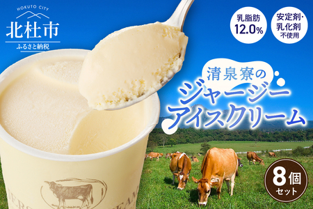 清泉寮ジャージーアイスクリーム　120ml×8個　ジャージー生乳 プレミアム アイス 素材の味 安定剤不使用 乳化剤不使用 清泉寮 清里高原 有機 山梨県 北杜市産