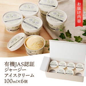 有機JAS認証ジャージーアイスクリーム　100ml×6個 アイスクリーム 有機アイスクリーム 有機JAS認証 有機ジャージー牛乳 生乳 100ml×6個 コラボ アイス 清泉寮 ジャージー牧場 茅ケ岳山麓 黒富士農場 海老屋 有機 アイス スイーツ デザート 山梨県 北杜市産