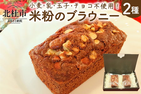 米粉のブラウニー2種セット　ブラウニー 米粉 2種セット クルミアーモンド クランベリーキャロブ 焼菓子 米粉ブラウニー 小麦 乳製品 玉子 チョコ 不使用 ヴィーガン ベジタリアン アレルギー対応 菓子 おかし おやつ ご褒美 贈答品 プレゼント 北杜市