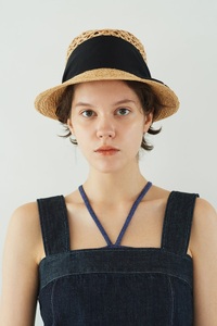 Mia Hat Lace Soft Hat 004 レース ソフトハット 麦わら帽子【Black】 帽子 ラフィアブレード 58cm 天然草木 黒リボン ファッション カジュアルスタイル フェミニン 日本製 ギフト プレゼント 旅行 アウトドア 北杜市