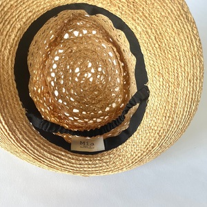 Mia Hat Lace Soft Hat 004 レース ソフトハット 麦わら帽子【Black】 帽子 ラフィアブレード 58cm 天然草木 黒リボン ファッション カジュアルスタイル フェミニン 日本製 ギフト プレゼント 旅行 アウトドア 北杜市