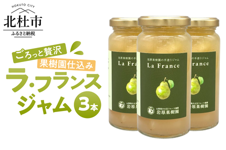 岩原果樹園のラ・フランスジャム 150ml×3本セット ジャム セット 手づくりジャム ラ・フランス 西洋梨 果実 果肉 贈り物 ギフト 保存料・着色料不使用 山梨県 北杜市
