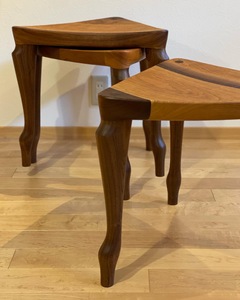 ほくとのクラフト』いっぴん工房 手作り木工家具 三角スツール 椅子