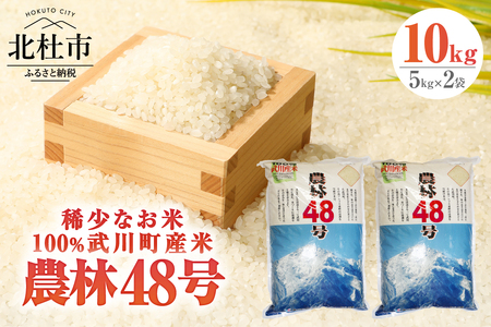 【令和6年度新米】【令和6年度米】山梨最大の米処　北杜市武川町産　幻の米　農林48号5kg×2袋