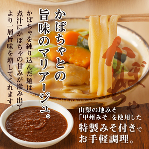 八ヶ岳ほうとう 400g 4人前(2人前x2袋) / 2種類(かぼちゃ+辛みそ)セット / みそ付き / 半生めん / 横内製麺 / 山梨県 北杜市 / 常温 / 山梨 甲州名物 郷土料理