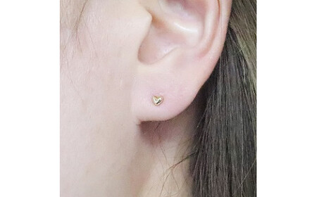 K18 3㎜ ハートピアス 山梨 ピアス シンプルピアス K18 イエローゴールド ホワイトゴールド ピンクゴールド ジュエリー アクセサリー 山梨県 甲斐市 BQ-34