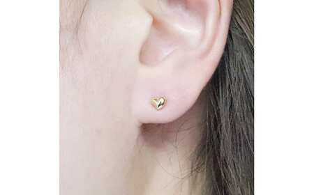 K18 変形ハート ピアス 山梨 K18 ピアス シンプルピアス 18金 イエローゴールド ホワイトゴールド ピンクゴールド ジュエリー アクセサリー 山梨県 甲斐市 BQ-42