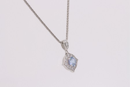 Pt999 プラチナ ブルー 非加熱 サファイア ダイヤモンド ネックレス ジュエリー アクセサリー 人気 おすすめ レディース 非加熱サファイア 0.6ct ダイヤ 0.21ct カラット 山梨県 甲斐市 AQ-170 SJ-85