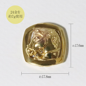 純金 フレーム付馬 K24 BQ-137