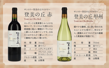 甲斐市産　たっぷり堪能！赤白ワイン12本セットワイン 家飲み 赤 白 日本ワイン 山梨ワイン 定番 テーブルワイン お酒 山梨 甲斐市 サントリー 甲州 飲み比べ 山梨県 甲斐市 AD-298