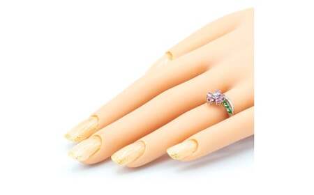 ピンク サファイヤ 桜モチーフ リング 0.70ct  Pt900   (13523) 指輪 リング サファイヤ ピンクサファイヤ プラチナ Pt900 グリーンガーネット ダイヤモンド  山梨県 甲斐市 BR-89