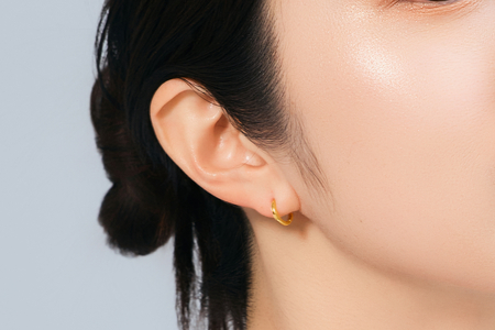 K18シンプルフープピアス　mk-431　CR-25