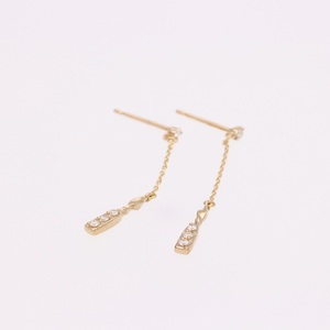 AQ-271　LB-27　KeriA K10　ラボグロウン　ダイヤモンド　ピアス　アクセサリー　ジュエリー　プレゼント　チェーン　ロング