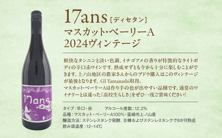 ヴィンテージワイン4本セット 農林高校ワイン 17ans[ディセタン]2024