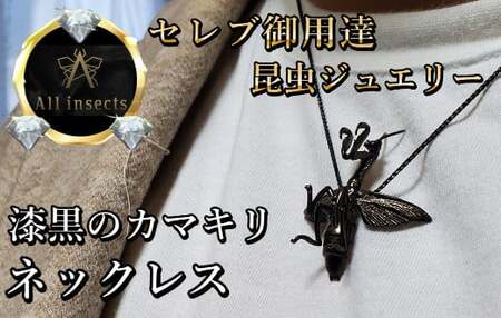 conocoさんの昆虫シリーズのネックレス カマキリネックレス ブラックカラー All insects 【セレブ御用達
