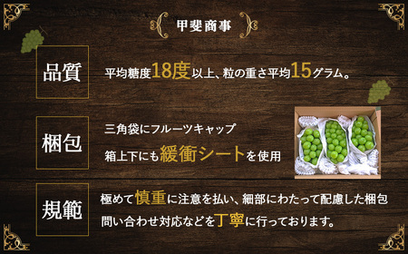 【2025年発送】 最高級 シャインマスカット3～4房 約2.2㎏ 先行予約 山梨県産 産地直送 フルーツ 果物 くだもの ぶどう ブドウ 葡萄 シャイン シャインマスカット 新鮮 人気 おすすめ 国産 贈答 ギフト お取り寄せ 山梨 甲斐市 AN-12