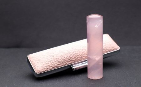 【 宝石印鑑 】ローズクォーツ13.5mm　～ そらのハンコ工房 ～