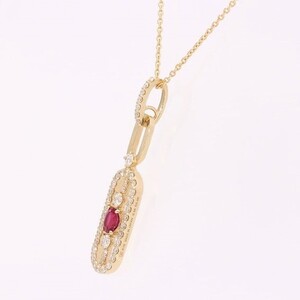 18金製　ビジョンブラッドルビー　/　ダイヤモンド　ペンダント　SJ-437