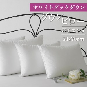 50×70cm【富士新幸謹製】ホワイトダックダウン・ダウンピロー(羽毛まくら)