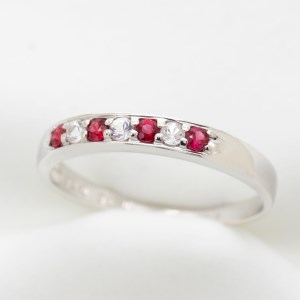 ルビー サファイア エメラルド 一文字 リング 0.15ct 0.15カラット SV925 シルバー925 （11477） [山梨 指輪 リング ルビー シルバー ジュエリー 天然 ホワイトサファイア エメラルド] 山梨県 甲斐市 BR-25
