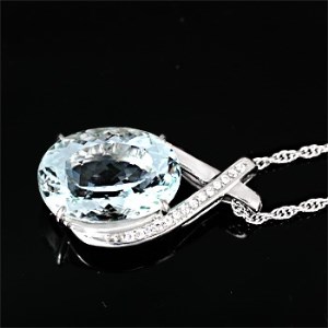 アクアマリン ペンダント 10ct 10カラット K18 18金 ホワイトゴールド  （161328） [山梨 ペンダント ネックレス アクアマリン ホワイトゴールド ゴールド ジュエリー ダイヤモンド ] 山梨県 甲斐市 BR-43