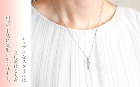 プラチナ　ダイヤ　1.0ｃｔ　縦ラインネックレス　管理番号254962　×1本 218-015