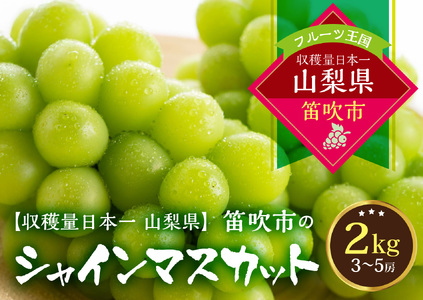 【2026年発送★先行予約】葡萄の一大産地！笛吹市産シャインマスカット2kg 167-012-26y