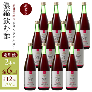 【満点☆青空レストランで紹介されました！】【6回定期便】ドリンクビネガー（ぶどう720ml）12本セット ※ぶどう×2本を6回お届け 182-022