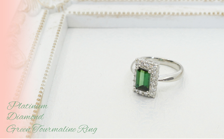 プラチナ　グリーントルマリン　ダイヤ0.60ｃｔ　リング　管理番号580487 218-079