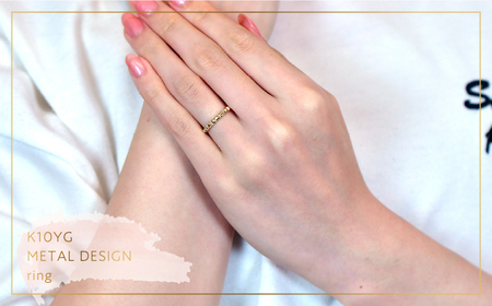 【2026年1月1日から価格変更予定】K10　イエローゴールド　メタルデザイン　スタッドリング　 管理番号454328 218-173