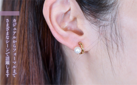 K10 イエローゴールド 淡水パール イヤリング 管理番号686528 218-188