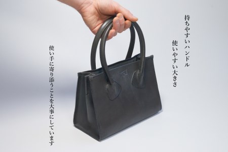 Bottega Glicine イタリアンレザー　本革ハンドバッグ：グレー 172-003-gray