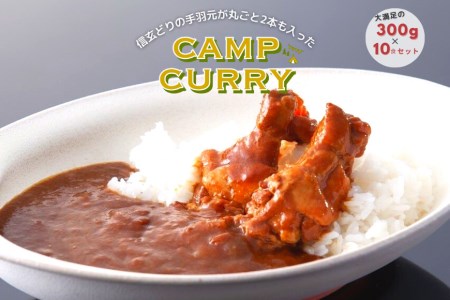 【キャンプカレー】大容量300gのレトルトカレー10食セット！ホロホロの大きな手羽元が2本も入って食べ応え抜群！