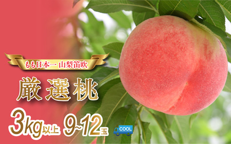＜2024年先行予約＞【先行予約】産地厳選日本一笛吹市の桃3kg以上（9玉～12玉） 106-009