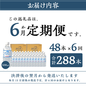【6か月定期便】富士山麓 四季の水 / 500ml×48本(24本入2箱)・ミネラルウォーター