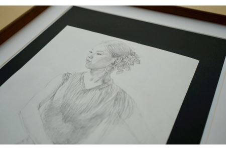 【大切な人に】肖像画　モノクロ