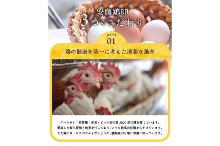 【3ヶ月お届け！】安藤鶏卵のこだわり卵 40個 美味しい卵 高級卵 濃厚鶏卵 生卵 赤玉卵 ピンク玉卵