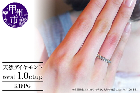 指輪 天然 ダイヤモンド 1.0ct フルエタニティ SIクラス Nadine ナディーヌ【K18 PG】r-170（KRP）R33-1410