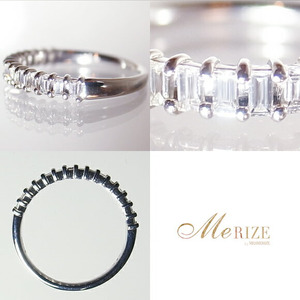 指輪 天然 ダイヤモンド 0.3ct ハーフ エタニティ SIクラス C_cileセシル【K18WG】r-164(KRP)M94-1413