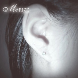 ピアス 天然 ベビー パール ペア ミル打ち スタッド ダブルロックキャッチ【K10WG】P-128（KRP）D-1412