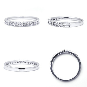 指輪 天然 ダイヤモンド 0.20ct ミル打ち SIクラス【K10WG】Justineジュスティーヌ r-256（KRP）G1-1410