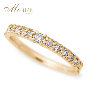 指輪 天然 ダイヤモンド 0.20ct ミル打ち SIクラス【K10YG】Justineジュスティーヌ r-256(KRP)G1-1410