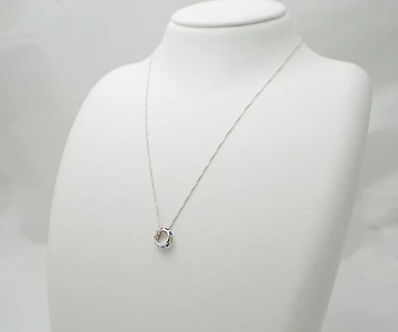 ネックレス 天然石 フルエタニティリング ブルートパーズ ホワイトトパーズ アクアマリン シトリン アイオライト ピンクトルマリン ロードライトガーネット ガーネット アメシスト ペリドット【K18WG】n-07（KRP）K7-1410