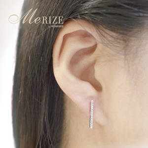 ピアス 天然 ダイヤモンド 0.16ct スタッド ボックス ストレート ダブルロックキャッチ SIクラス【K18WG】P-150（KRP）G05-1411