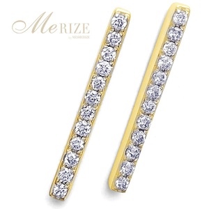 ピアス 天然 ダイヤモンド 0.16ct スタッド ボックス ストレート ダブルロックキャッチ SIクラス【K18YG】P-150（KRP）G05-1411