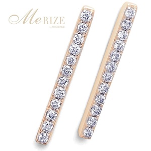 ピアス 天然 ダイヤモンド 0.16ct スタッド ボックス ストレート ダブルロックキャッチ SIクラス【K18PG】P-150（KRP）G05-1411