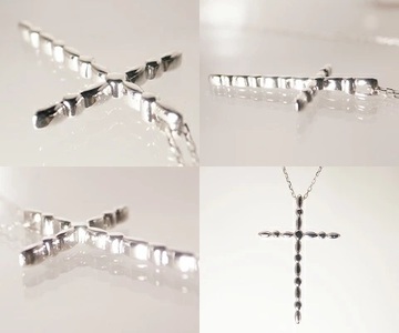 ネックレス クロス ハート 十字架【K18WG】n-106（KRP）G53-1410