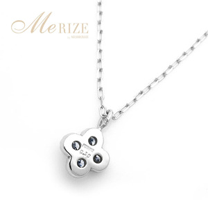 ネックレス 天然 ダイヤ 0.1ct 4石 ミル打ち 四つ葉 クローバー ペンダント SIクラス フラワー 花 "Manon マノン" n-157【K18WG】(KRP)G21-1411