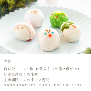 クリスマス 和菓子【聖夜の上生菓子】10個入り 練り切り 菓子 スイーツ 生菓子 ギフト あんこ お歳暮 お取り寄せ 高級 上生菓子 和スイーツ かわいい サンタ トナカイ 雪だるま（VYD）B-940