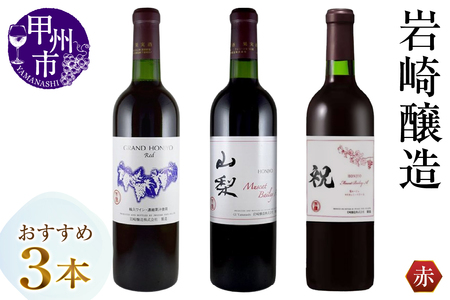 ワイン 岩崎醸造おすすめ赤ワイン3本セット（MG）B19-487